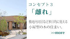 コンセプト3 離れ 敷地内同居など多目的に使える　小屋型の木の住まい